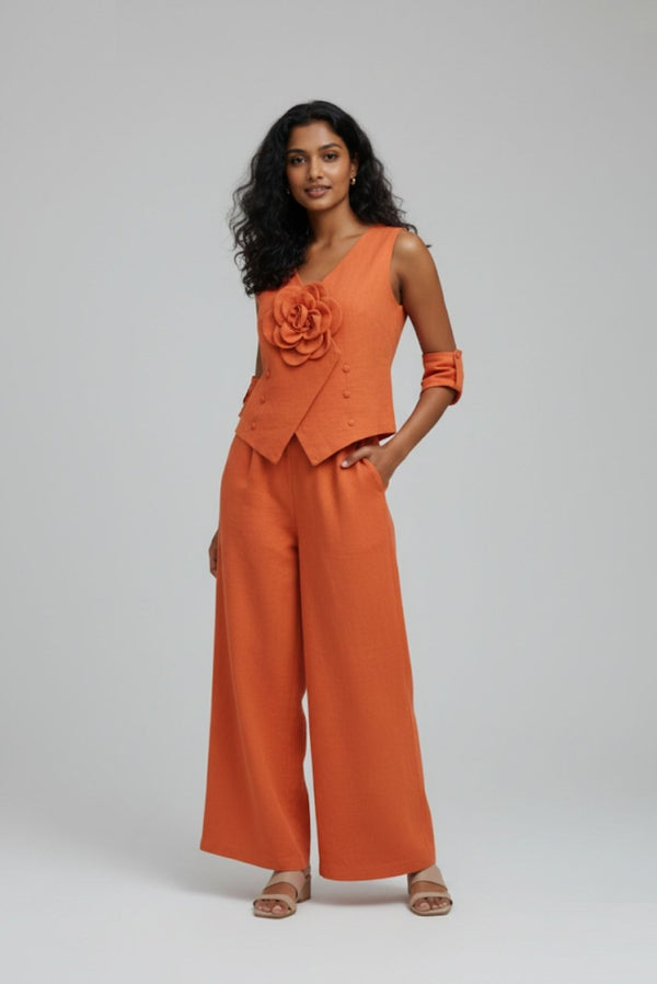 Tangerine floral Co-ord Set