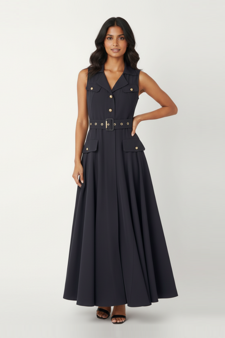 Flared  Belt Dress
