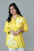Yellow Flower Patch  shirt