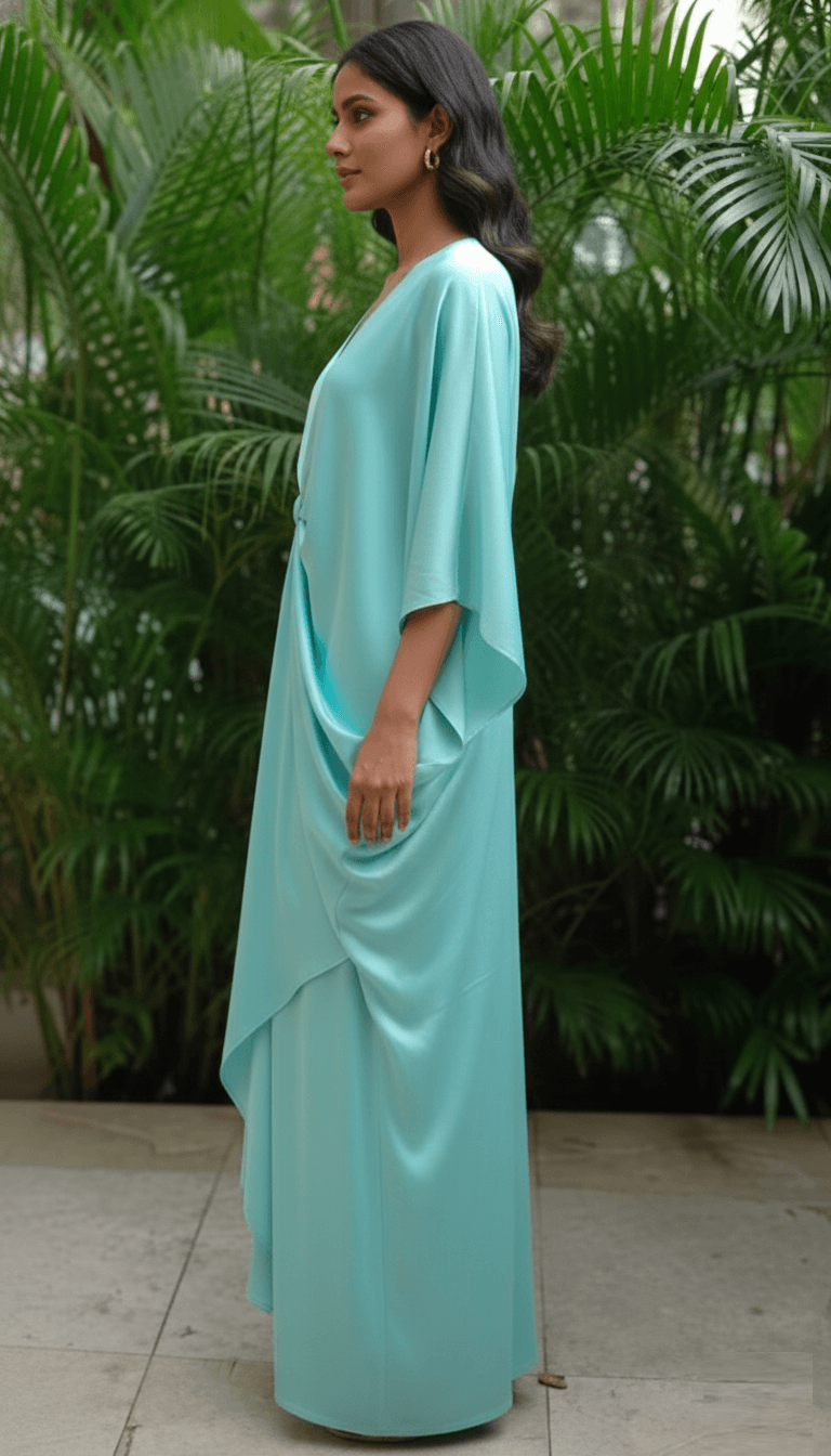 Draped Kaftan Maxi Dress