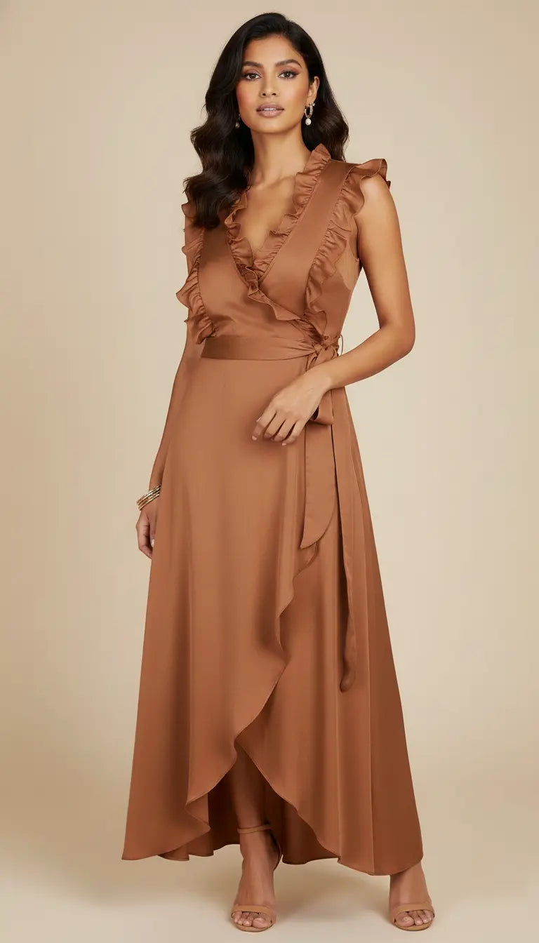 Ruffle Wrap Dress
