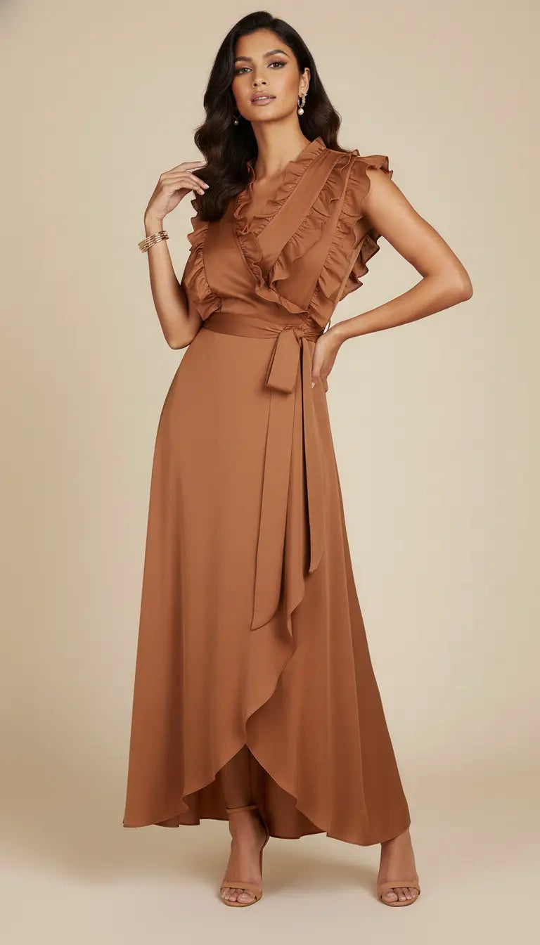 Ruffle Wrap Dress