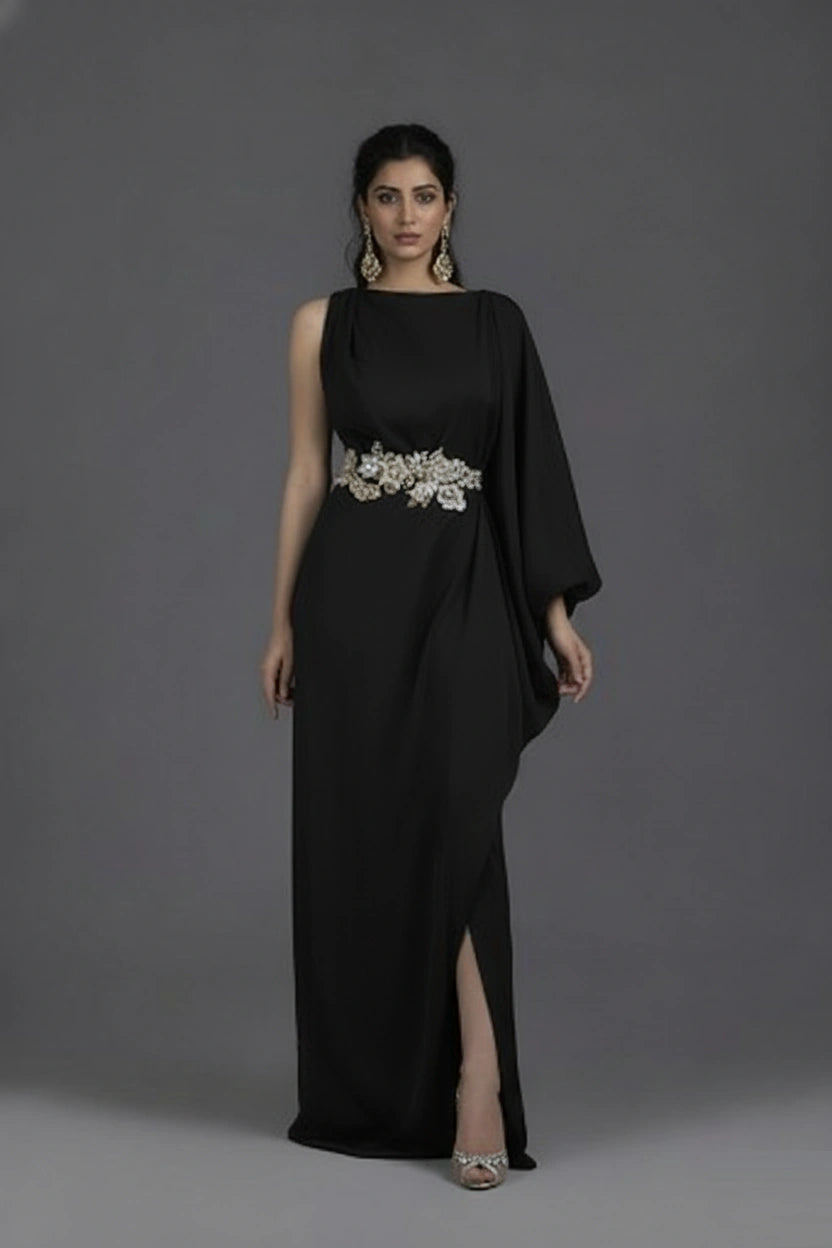 Fushion Evening Drape Dress