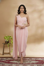 Contemporary Indo-Western Drape One Piece