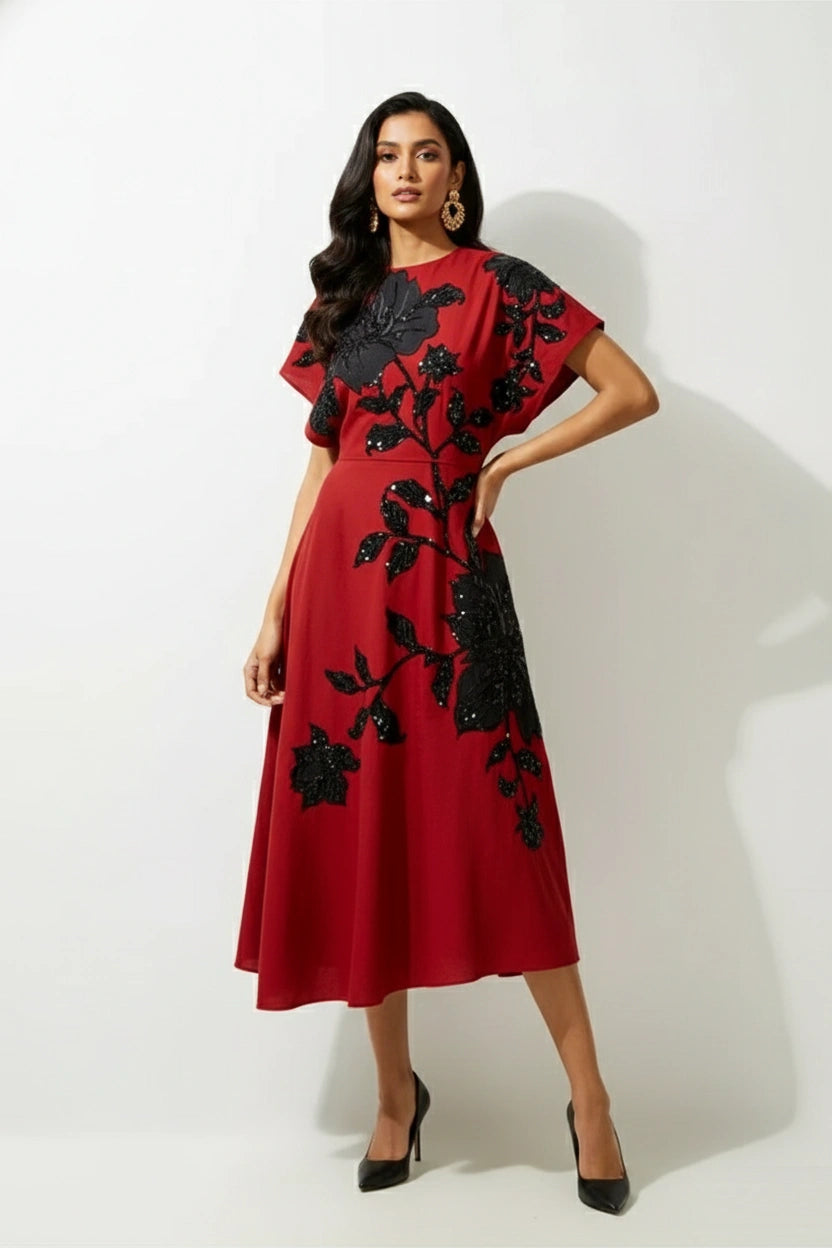 The Noir Blossom Midi