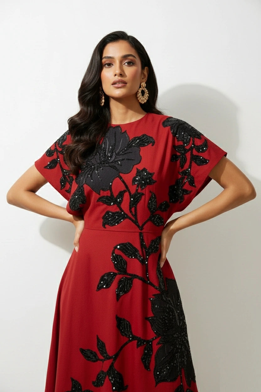The Noir Blossom Midi