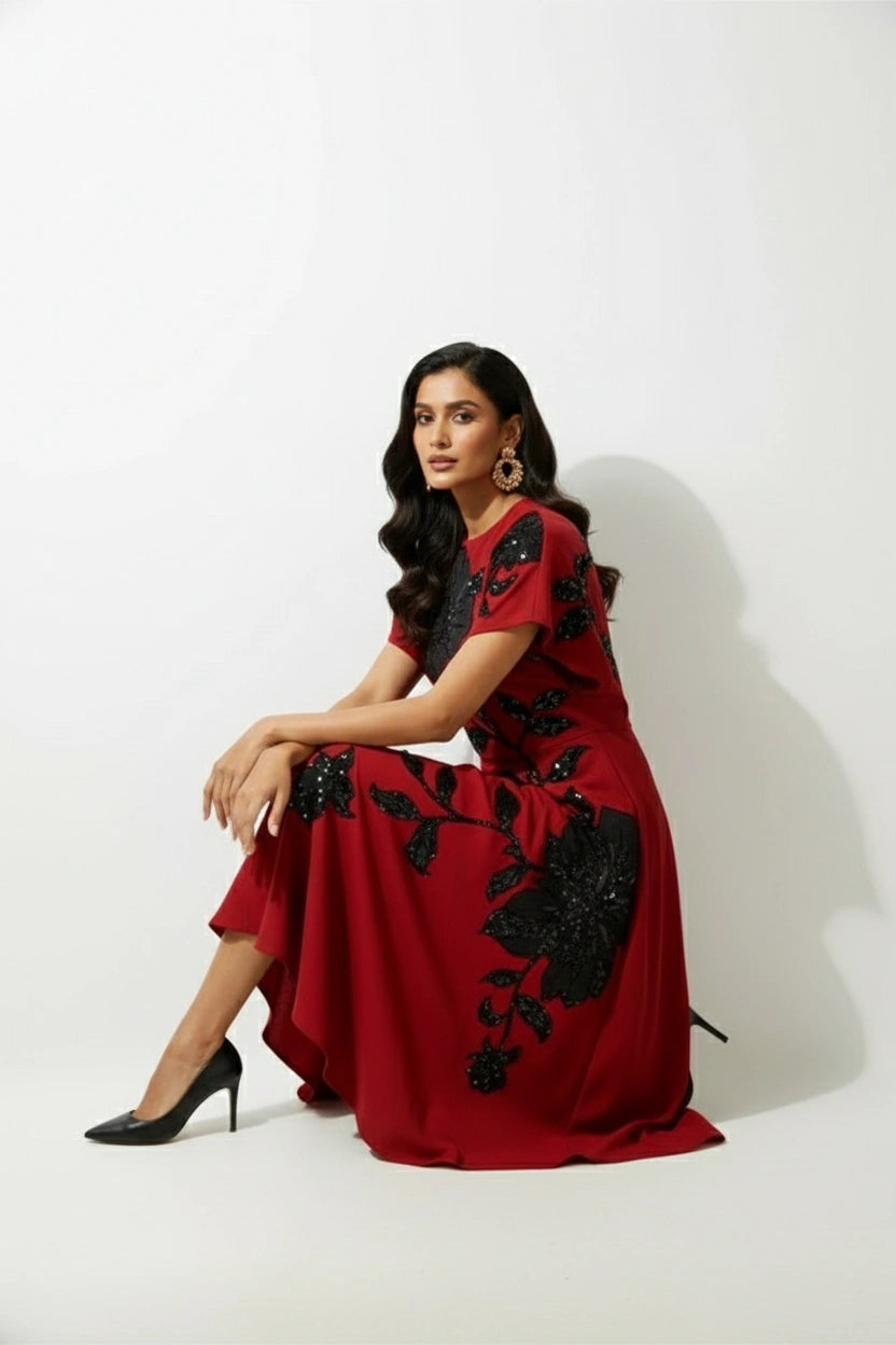 The Noir Blossom Midi