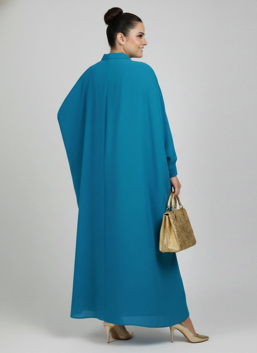 Flowy Fusion Blue Kaftan