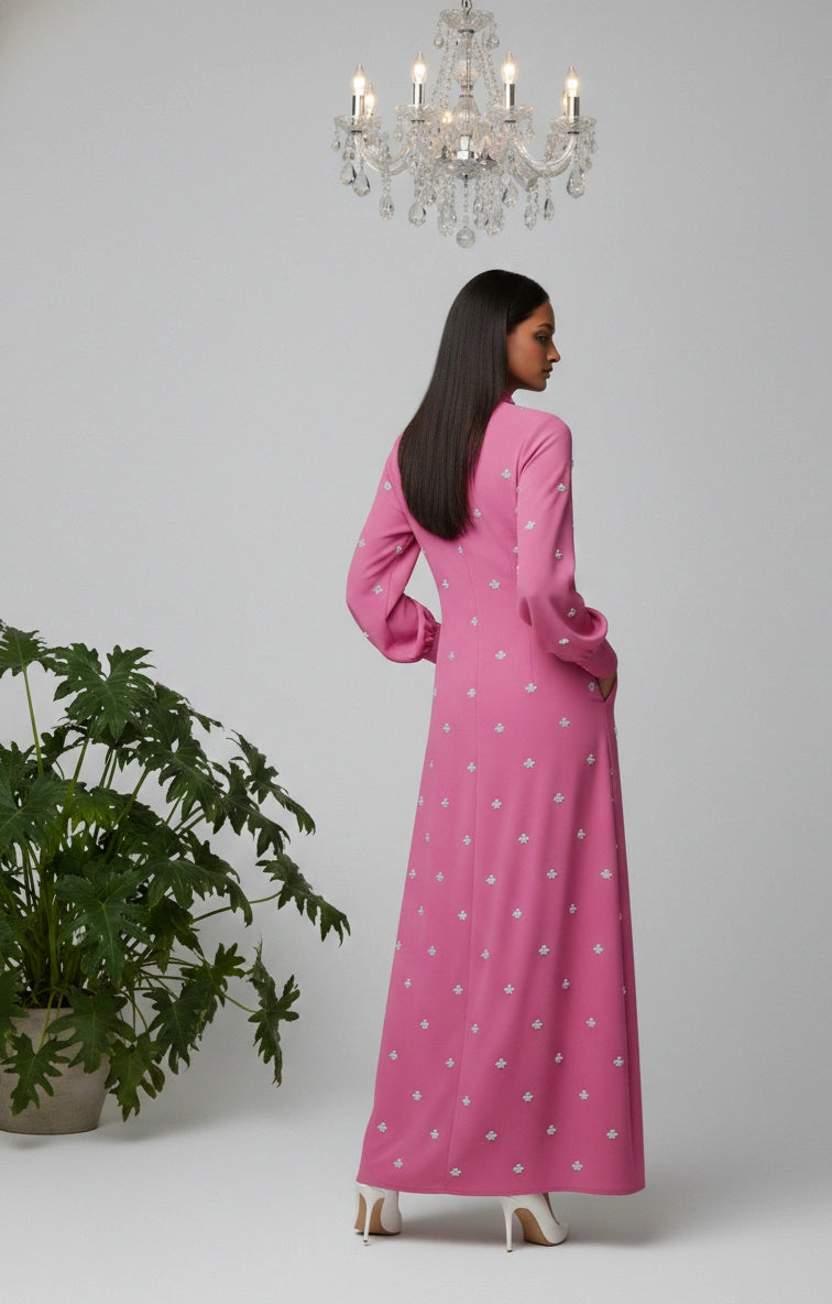 Royal Petal Column Dress