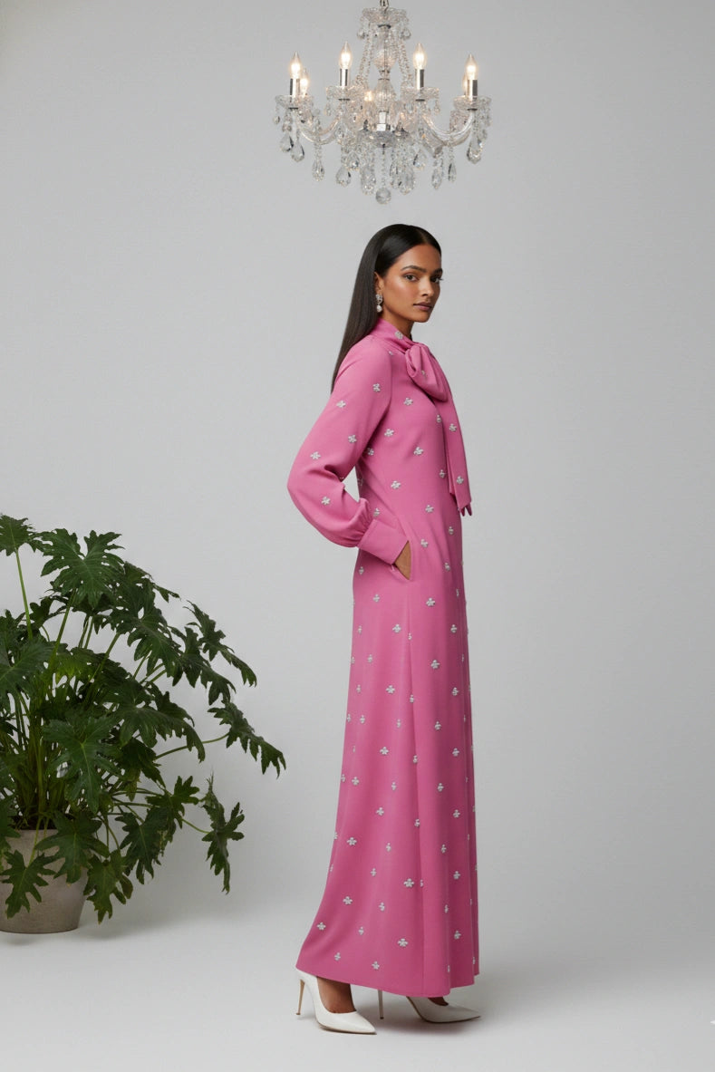 Royal Petal Column Dress