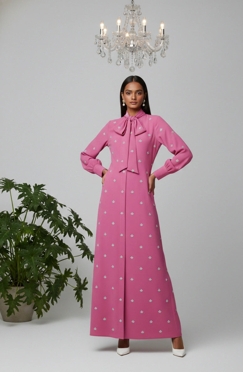 Royal Petal Column Dress