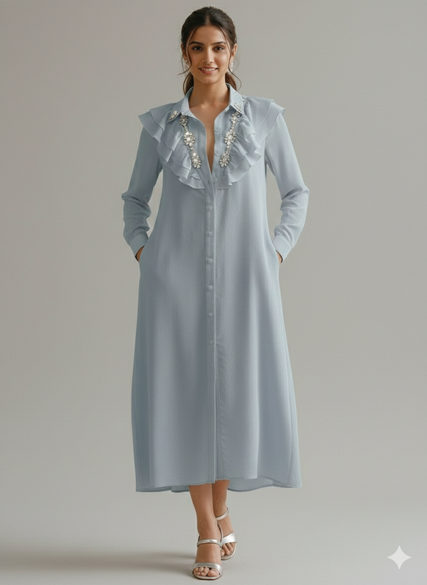 Dewdrop Ruffle Gown