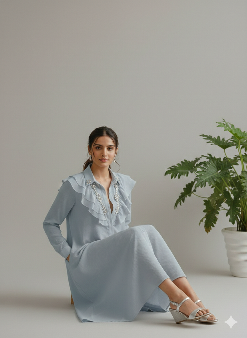 Dewdrop Ruffle Gown