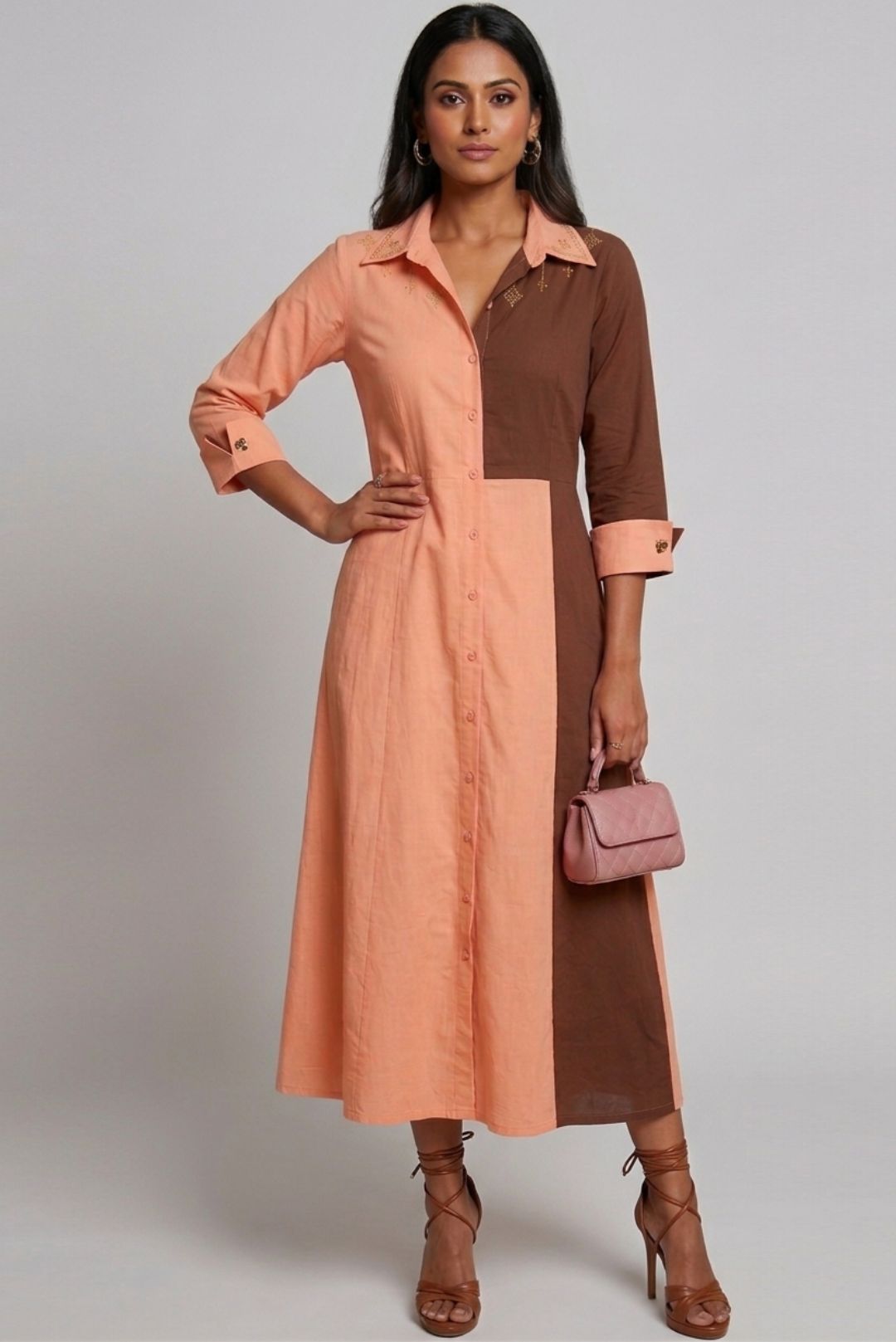 The Colorblocked A line Dress