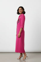 The Flora Noir Midi Shirt Dress