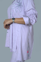 Lilac Embroidery Shirt