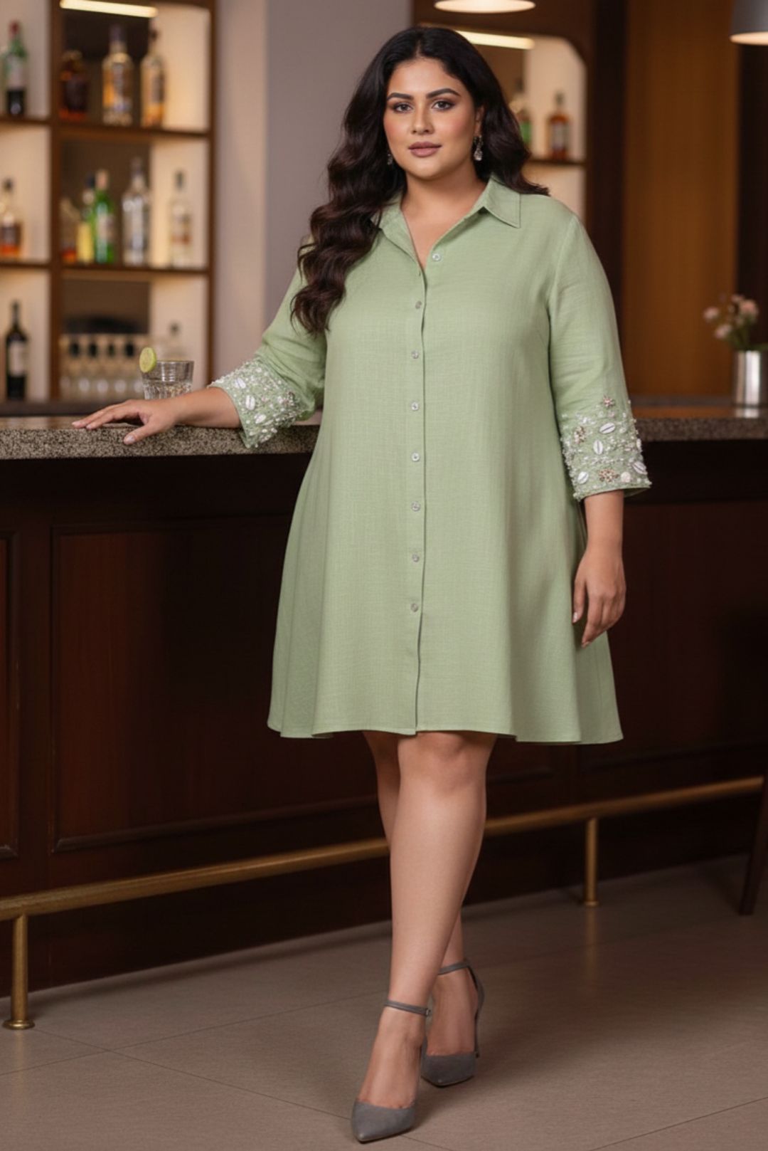 Sage Pearl Dress