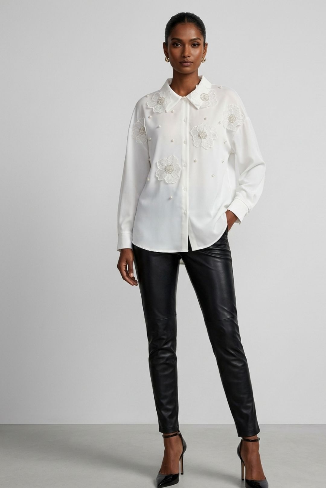 Flora Pearl Silk Shirt