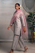 Chanderi kurta set with lining Dupatta- Organza