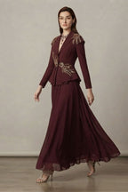 Midnight Peplum Blazzer with Skirt