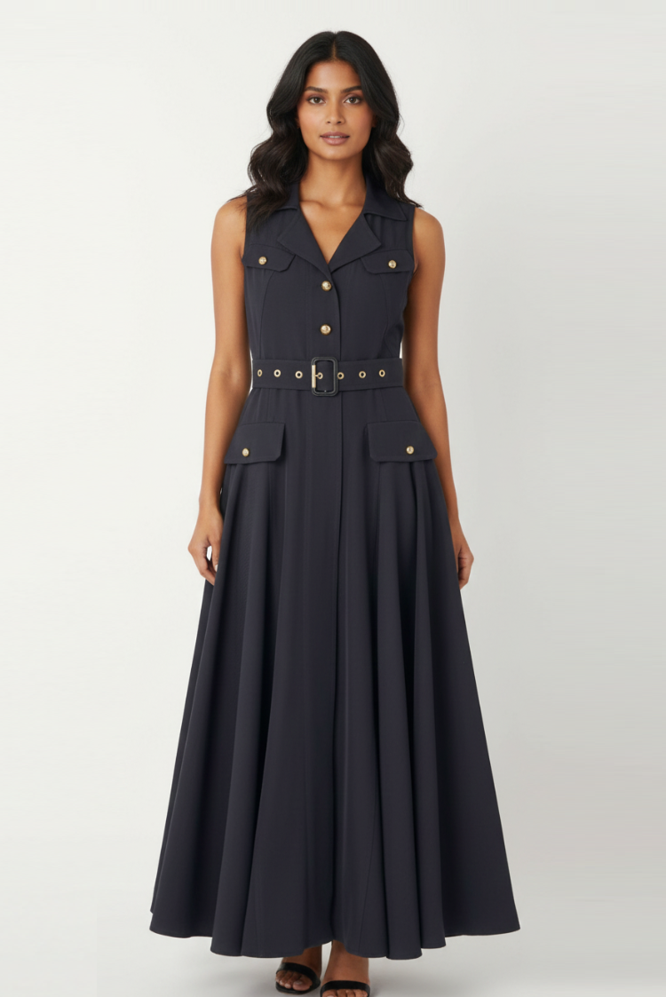 Flared  Belt Dress