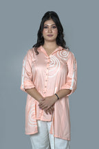Peach Spiral Elegance shirt