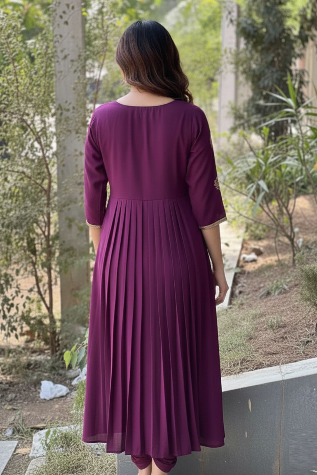 Regal Plum Dhoti-Suit