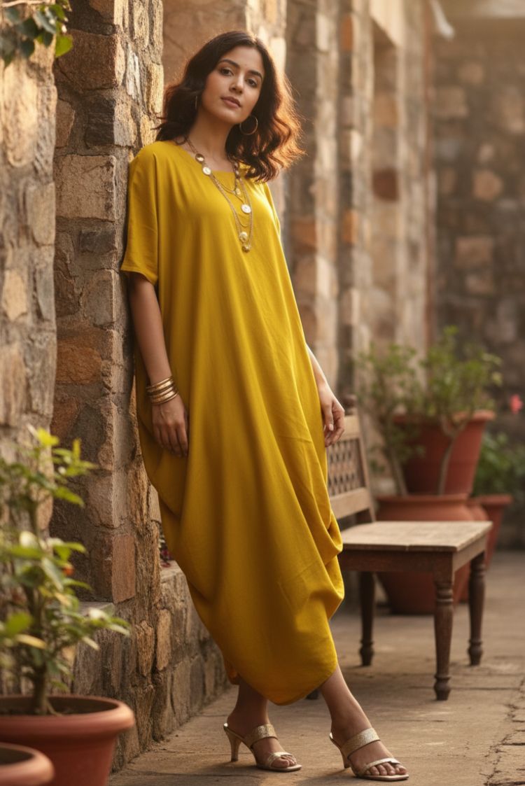 Draped Cowl Dress