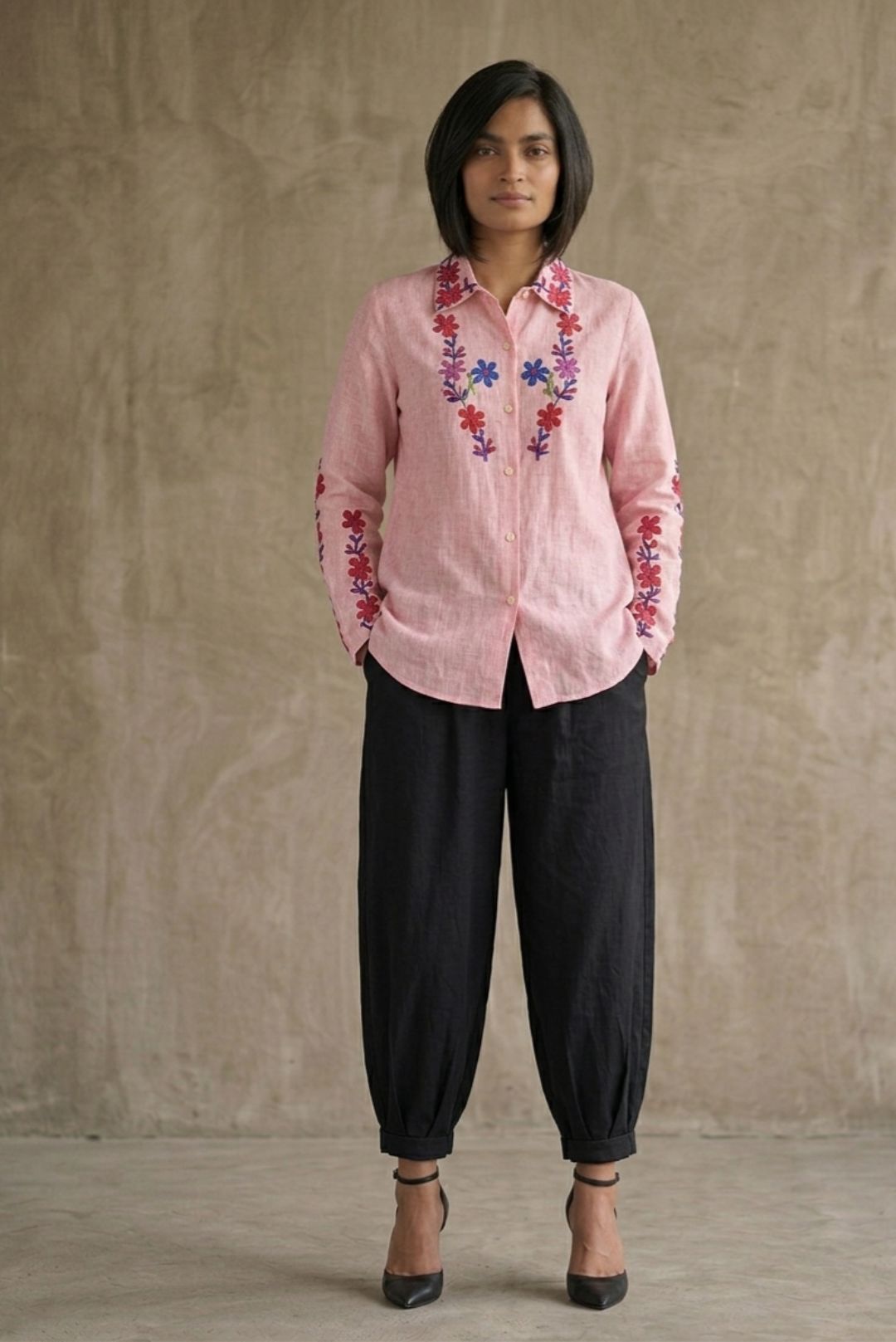 Floral Symphony Cotton Shirt