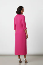 The Flora Noir Midi Shirt Dress