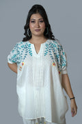 Embroidery Pintucks Top