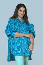 Bandhej Printed High Low Shirt