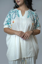 Embroidery Pintucks Top