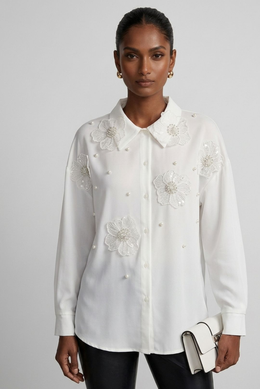 Flora Pearl Silk Shirt