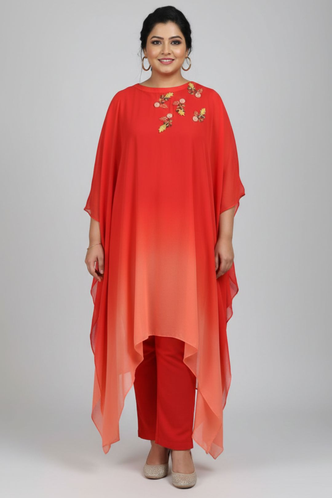 Omber shaded Tangerinw Kaftan set