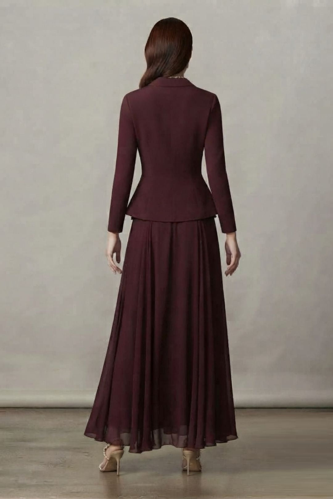 Midnight Peplum Blazzer with Skirt