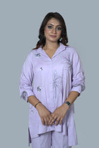 Lilac Embroidery Shirt