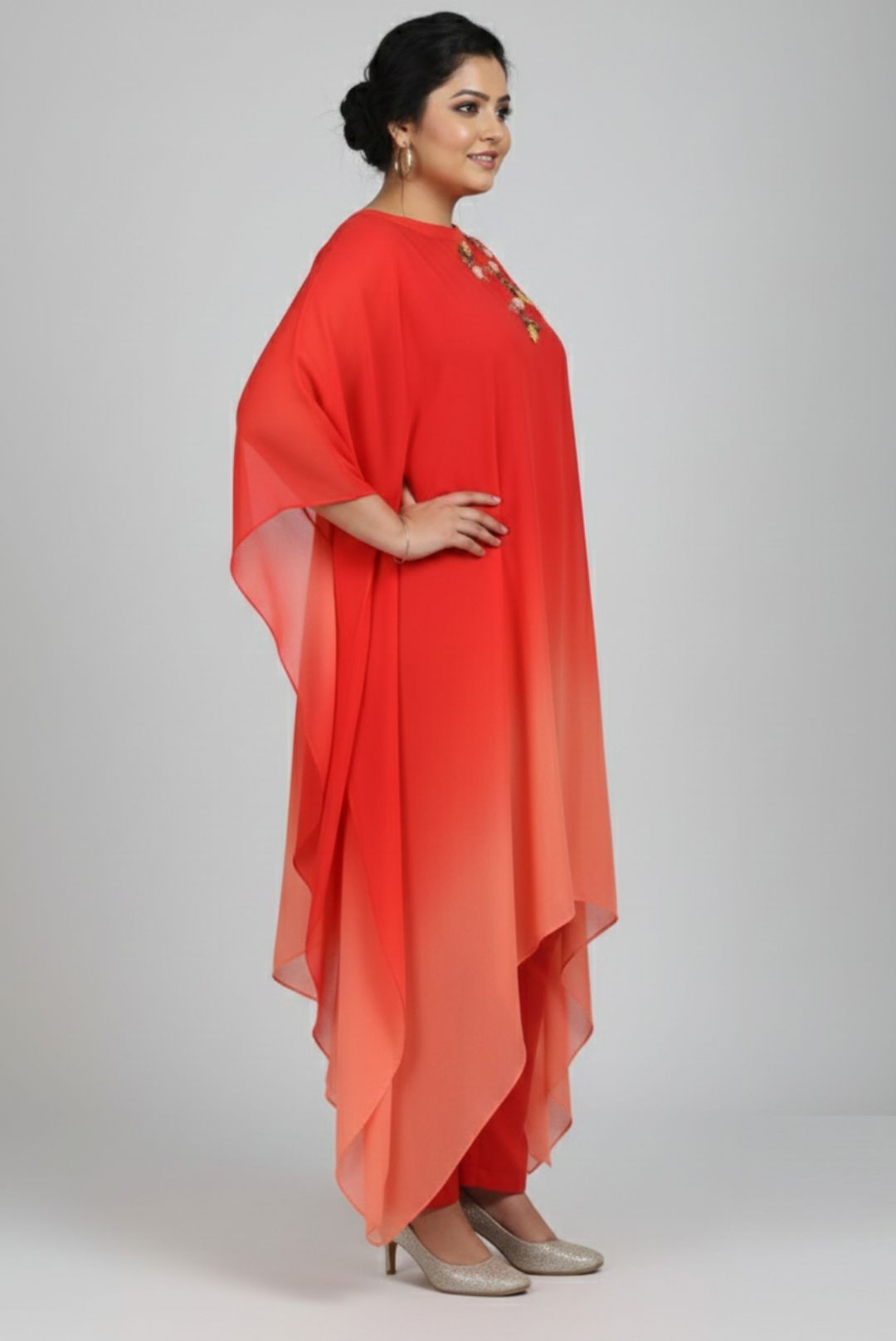 Omber shaded Tangerinw Kaftan set