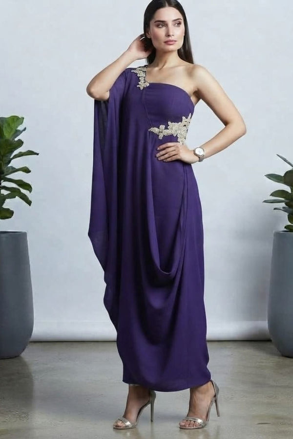The Purple Hue Drape Dress