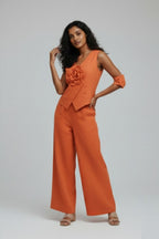 Tangerine floral Co-ord Set