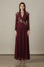 Midnight Peplum Blazzer with Skirt
