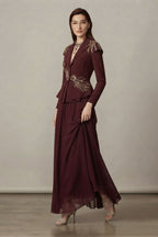 Midnight Peplum Blazzer with Skirt