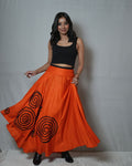 Orange Elegance Skirt – with Black Lace Detailing
