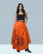 Orange Elegance Skirt – with Black Lace Detailing