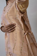 Three Piece Embroidery Tissue Co-ord Set