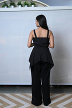Noir luxe Embellished Peplum Co-ord Set