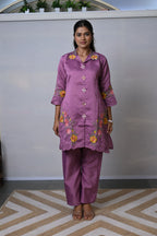 Orchid Blossom Embroidered Co-ord Set