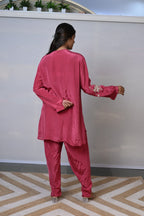 Rose Radiance Embroidered Tulip Pants Co-ord Set