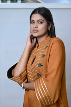 Amber Elegance Embroiidered Flared Co-ord Set