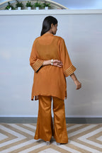 Amber Elegance Embroiidered Flared Co-ord Set